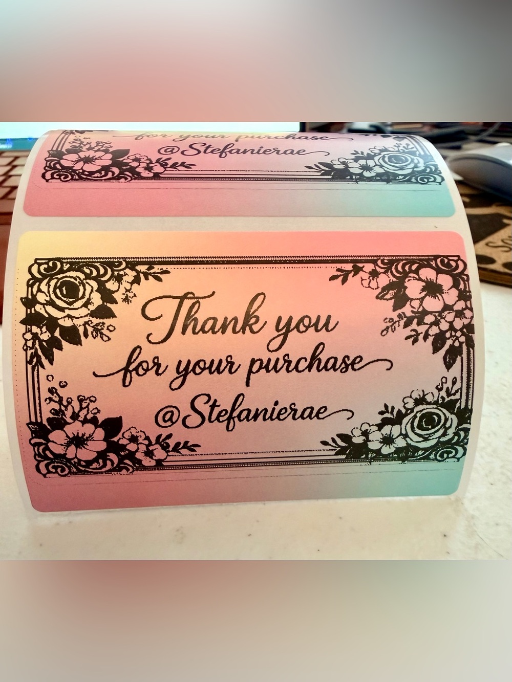 75 designed/customized stickers rectangle or round various colors - Picture 3 of 12